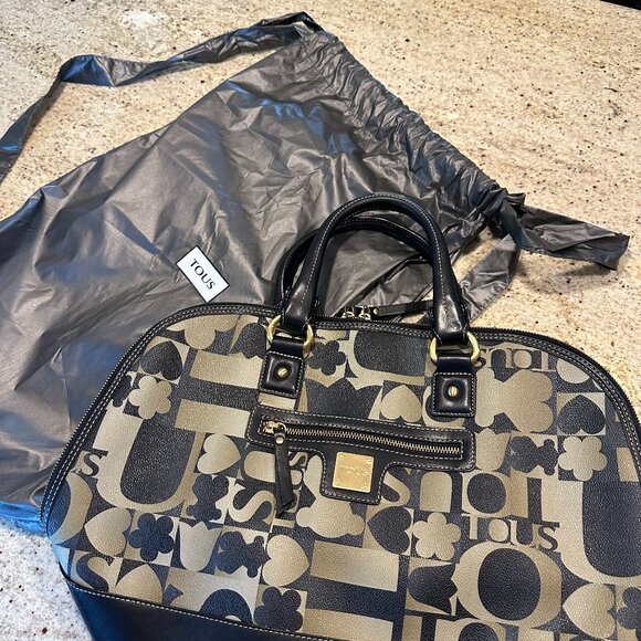Tous large bag - black leather; 19"x12"x7" (Spanish designer) - Picture 1 of 1
